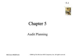 Chapter 5 Audit Planning 5-1 McGraw-Hill/Irwin