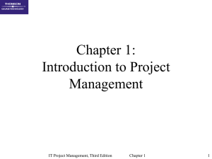 Chapter 1: Introduction to Project Management