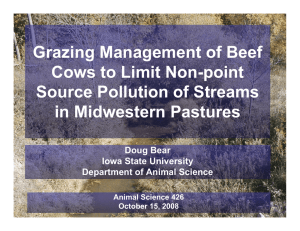 Grazing Management of Beef Cows to Limit Non-point Source Pollution of Streams