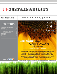 SUSTAINABILITY UH CONTENTS Week of April 6, 2012