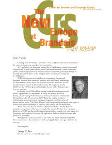 in review winter 2003-04 Dear Friends, Center for German and European Studies