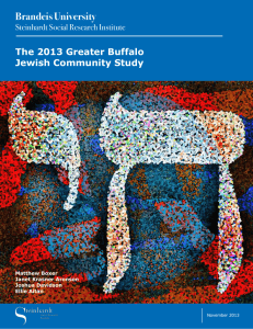 Brandeis University The 2013 Greater Buffalo Jewish Community Study Steinhardt Social Research Institute