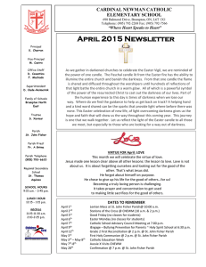 April 2015 Newsletter  CARDINAL NEWMAN