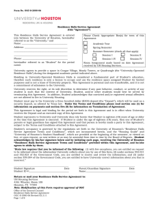 Residence Halls Service Agreement (this “Agreement”)