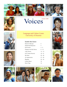 Language and Culture Center University of Houston Inside this Issue: