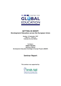 GETTING IN DEEEP! Seminar Report  Development Education across the European Union