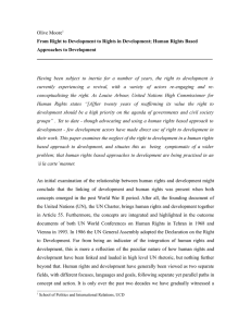 Moore From Right to Development to Rights in Development; Human Rights... Approaches to Development
