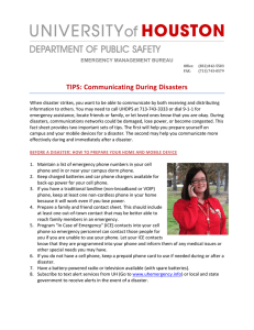   TIPS: Communicating During Disasters 