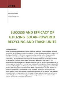 SUCCESS AND EFFICACY OF UTILIZING  SOLAR-POWERED RECYCLING AND TRASH UNITS