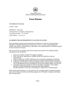 Press Release  October 5, 2009 Communications Coordinator, Plant Operations