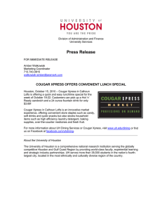 Press Release  COUGAR XPRESS OFFERS CONVENIENT LUNCH SPECIAL