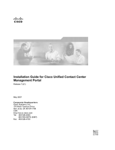 Installation Guide for Cisco Unified Contact Center Management Portal