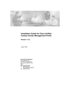 Installation Guide for Cisco Unified Contact Center Management Portal  Release 7.1(1)