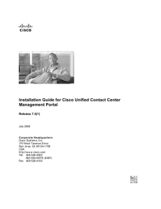 Installation Guide for Cisco Unified Contact Center Management Portal Release 7.5(1)