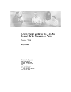 Administration Guide for Cisco Unified Contact Center Management Portal  Release 7.1 (1)