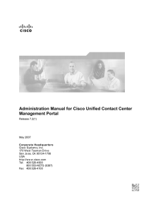 Administration Manual for Cisco Unified Contact Center Management Portal