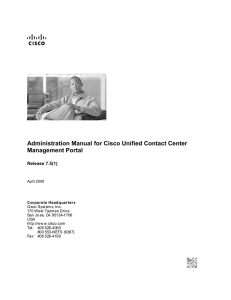 Administration Manual for Cisco Unified Contact Center Management Portal Release 7.5(1)