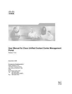 User Manual for Cisco Unified Contact Center Management Portal