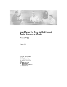 User Manual for Cisco Unified Contact Center Management Portal  Release 7.1(1)