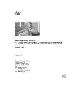 Administration Manual for Cisco Unified Contact Center Management Portal Release 8.0(1)