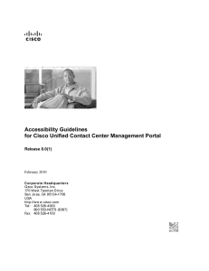 Accessibility Guidelines for Cisco Unified Contact Center Management Portal Release 8.0(1)