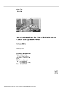 Security Guidelines for Cisco Unified Contact Center Management Portal Release 8.0(1)