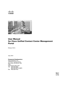 User Manual for Cisco Unified Contact Center Management Portal