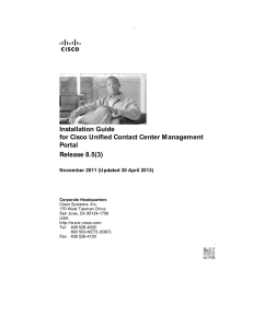 Installation Guide for Cisco Unified Contact Center M anagement Portal Release 8.5(3)