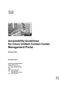 Accessibility Guidelines for Cisco Unified Contact Center Management Portal