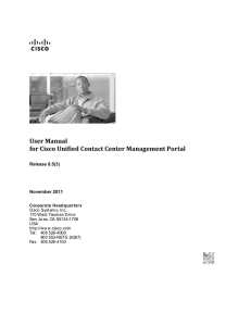 User Manual for Cisco Unified Contact Center Management Portal  Release 8.5(3)