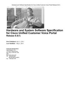 Hardware and System Software Specification for Cisco Unified Customer Voice Portal