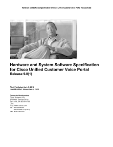 Hardware and System Software Specification for Cisco Unified Customer Voice Portal