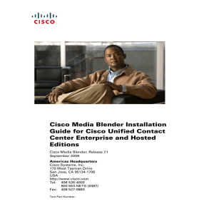 Cisco Media Blender Installation Guide for Cisco Unified Contact Editions