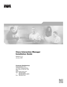 Cisco Interaction Manager Installation Guide