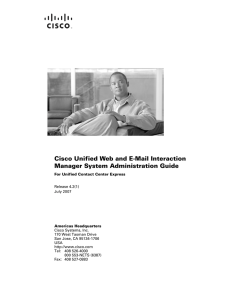 Cisco Unified Web and E-Mail Interaction Manager System Administration Guide