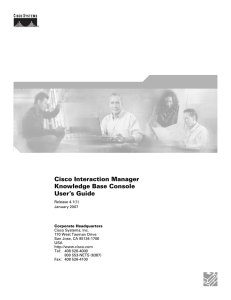 Cisco Interaction Manager Knowledge Base Console User’s Guide