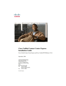 Cisco Unified Contact Center Express Installation Guide September, 2008