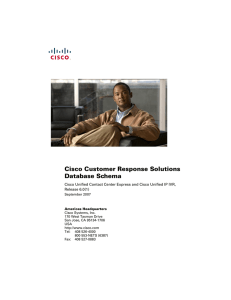Cisco Customer Response Solutions Database Schema Release 6.0(1)