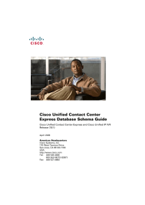 Cisco Unified Contact Center Express Database Schema Guide