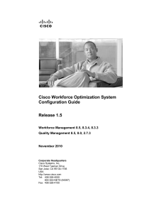 Cisco Workforce Optimization System Configuration Guide  Release 1.5