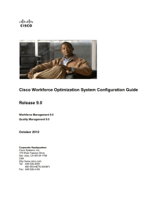 Cisco Workforce Optimization System Configuration Guide  Release 9.0 October 2012