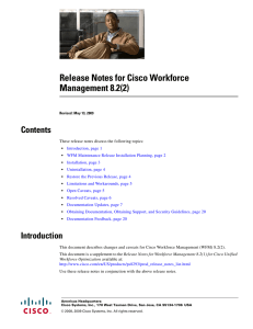 Release Notes for Cisco Workforce Management 8.2(2) Contents
