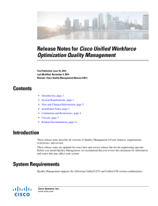 Cisco Unified Workforce Optimization Quality Management