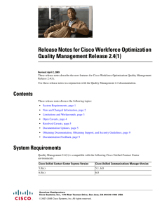 Release Notes for Cisco Workforce Optimization Quality Management Release 2.4(1)