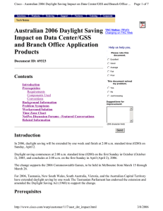 Australian 2006 Daylight Saving Impact on Data Center/GSS and Branch Office Application Products