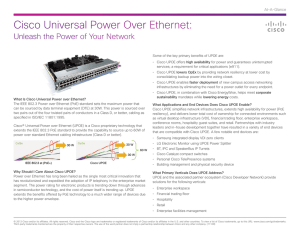 Cisco Universal Power Over Ethernet: Unleash the Power of Your Network At-A-Glance