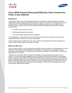 Cisco UPOE Powered Samsung NC220 Zero Client: Unleash the  Background