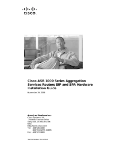 Cisco ASR 1000 Series Aggregation Services Routers SIP and SPA Hardware