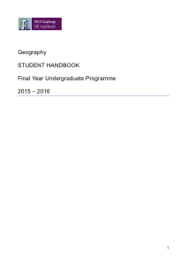 Geography  STUDENT HANDBOOK Final Year Undergraduate Programme