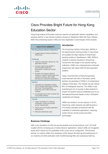 Cisco Provides Bright Future for Hong Kong Education Sector